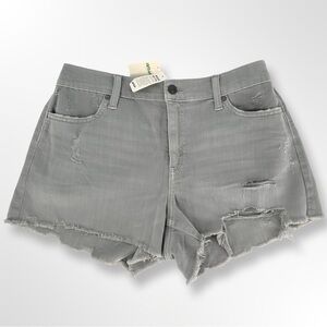 Aerie Daydream Medium Distressed Cut Off Soft Jean Shorts Gray Grey NEW